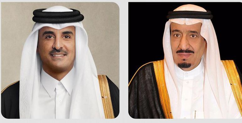 أمير دولة قطر ونائبه يهنئان خادم الحرمين الشريفين بمناسبة ذكرى يوم التأسيس