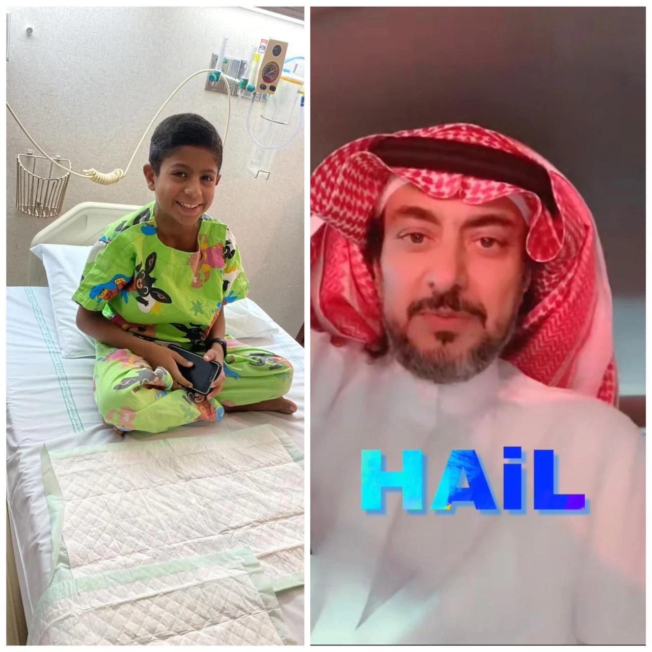 الشهم ناصر العنزي ينهي معاناة الطفل غيث الشمري مع الفشل الكلوي