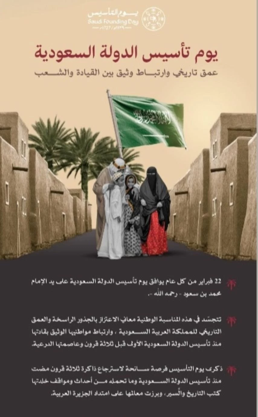 المملكة تحتفي غداً بذكرى تأسيس الدولة السعودية