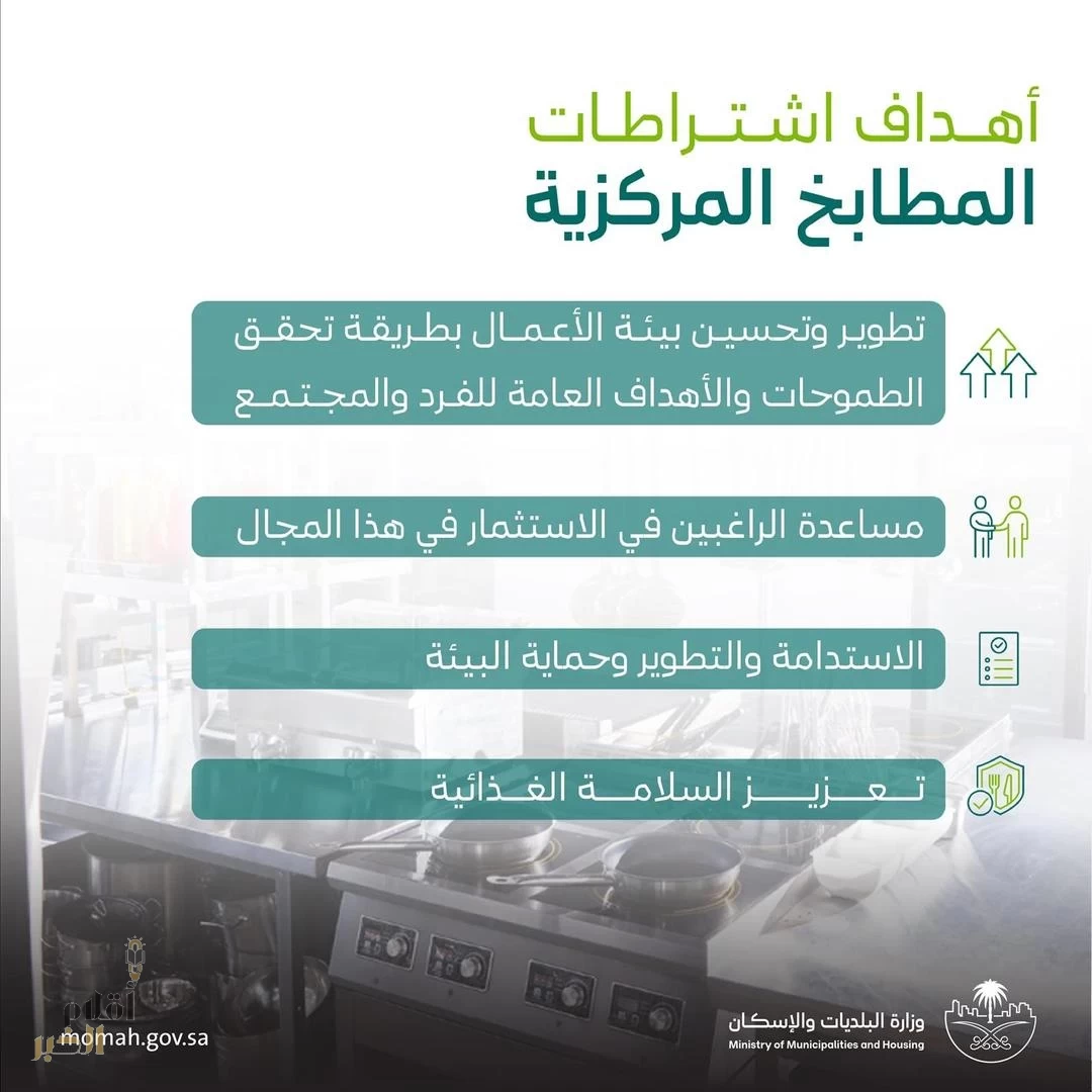 وزارة البلديات والإسكان تُصدر اشتراطات شاملة لتنظيم قطاع المطابخ المركزية
