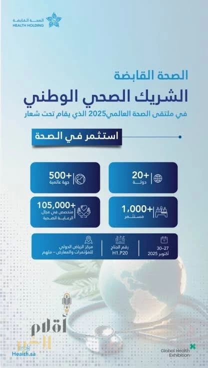الصحة القابضة الشريك الصحي الوطني بملتقى الصحة العالمي 2025