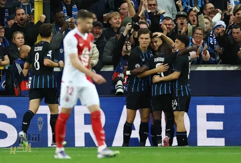 كلوب بروج يدك مرمى موناكو برباعية في دوري الأبطال