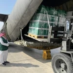 وصول الطائرة الإغاثية السعودية الـ71 لإغاثة الشعب الفلسطيني في قطاع غزة التي يسيّرها مركز الملك سلمان للإغاثة