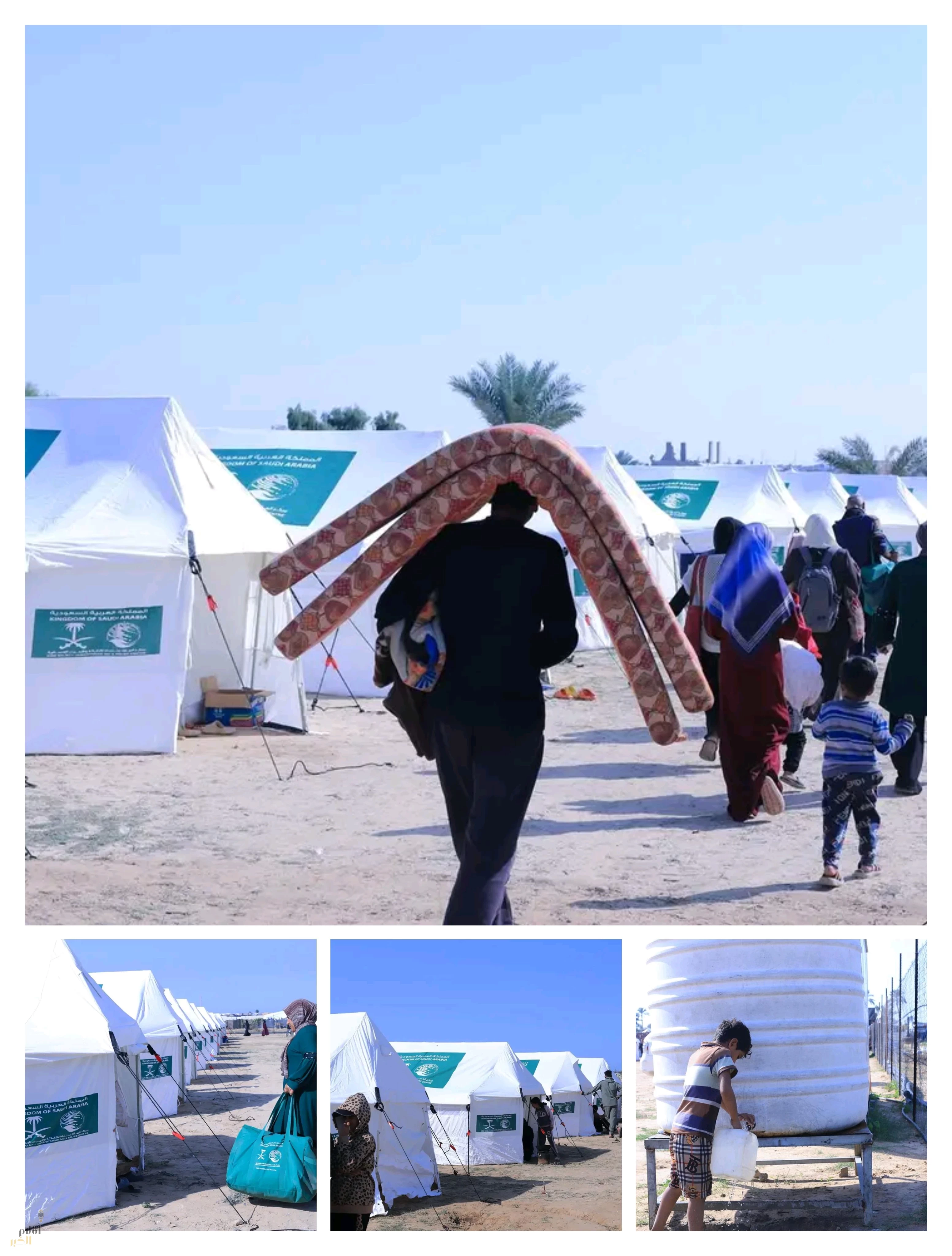 الأسر النازحة في قطاع غزة تشكر المملكة على إنشاء مخيم آمن يعيد الطمأنينة لها ولأطفالها