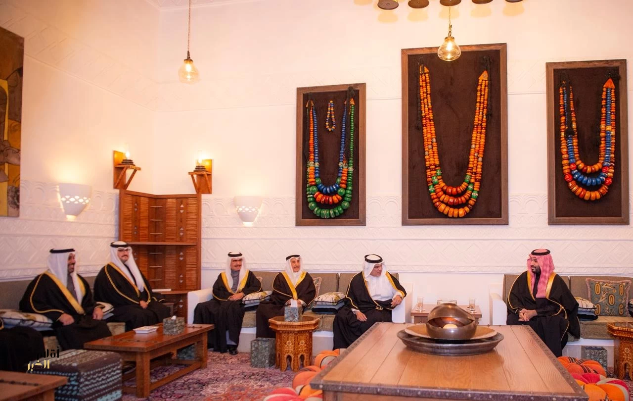 سمو ولي العهد يستقبل سمو ولي عهد مملكة البحرين