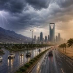 أمطار رعدية ورياح نشطة تؤثر على عدة مناطق في المملكة