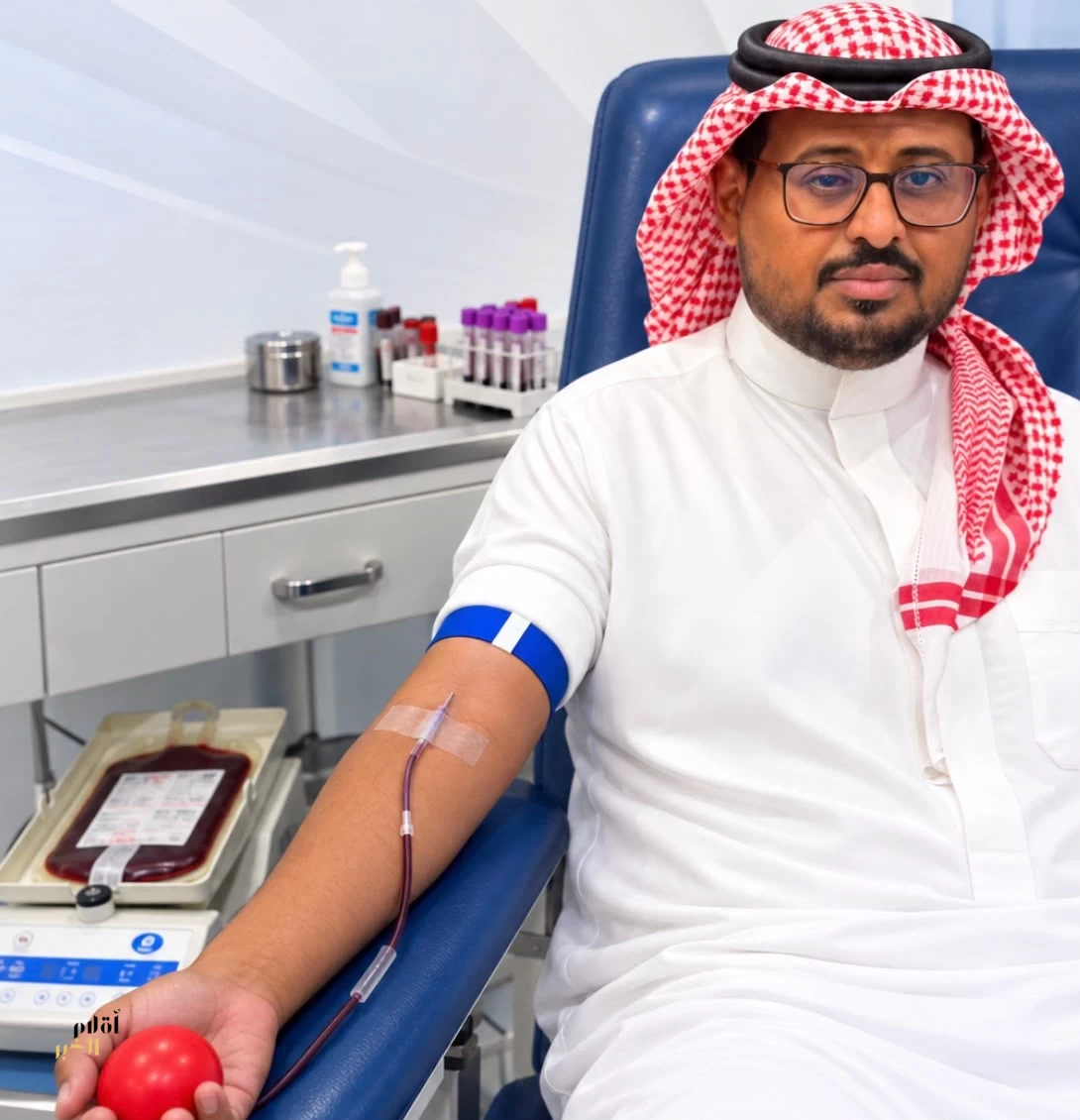 تفاعلًا مع حملة سمو ولي العهد.. رئيس التحرير يتبرع بالدم