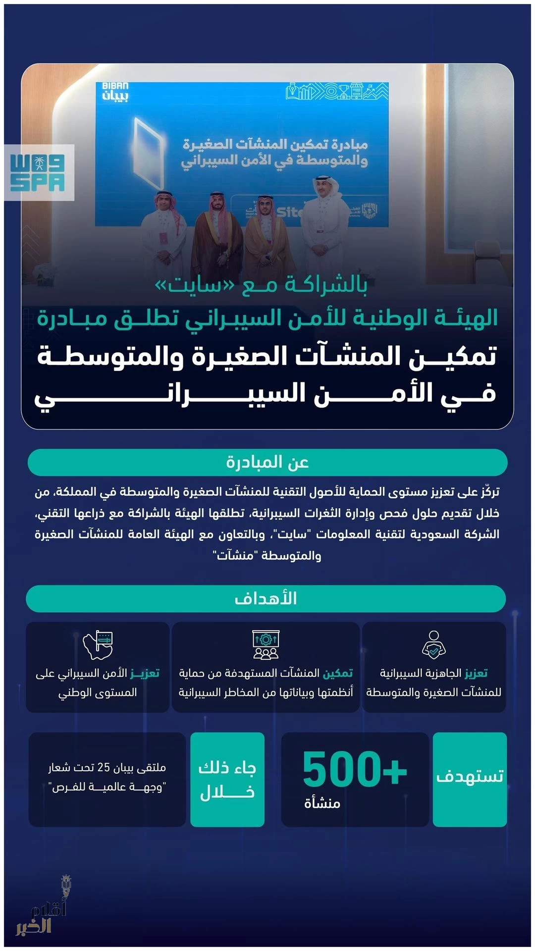 الهيئة الوطنية للأمن السيبراني تطلق مبادرة "تمكين المنشآت الصغيرة والمتوسطة في الأمن السيبراني"