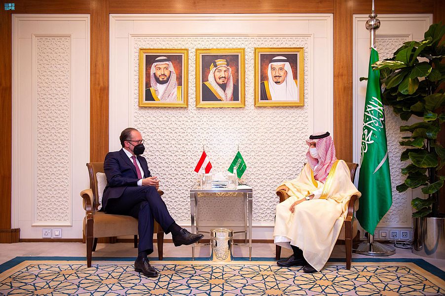 سمو وزير الخارجية يستقبل وزير خارجية جمهورية النمسا الاتحادية