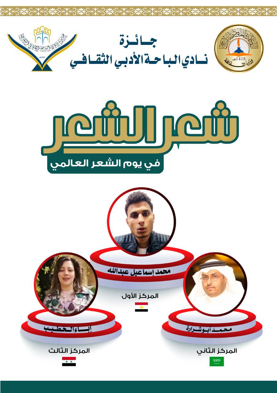 مصر،والسعودية، وسوريا تتقاسم جائزة شعر الشعر بأدبي الباحة