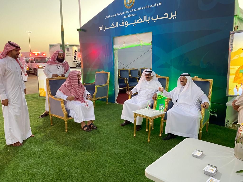 وكيل إمارة منطقة الجوف يزور المركز الميداني التوعوي في مدينة الحجاج بأبو عجرم