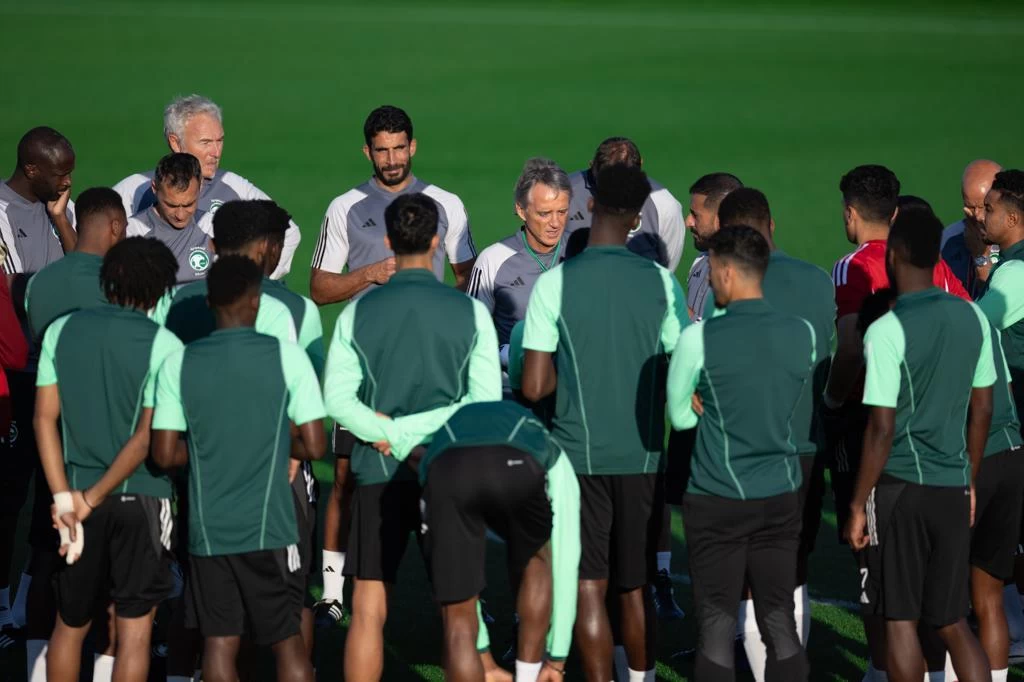 الأخضر يواصل استعداده للقاء عمان ضمن كأس آسيا ومانشيني يتحدث للإعلام.