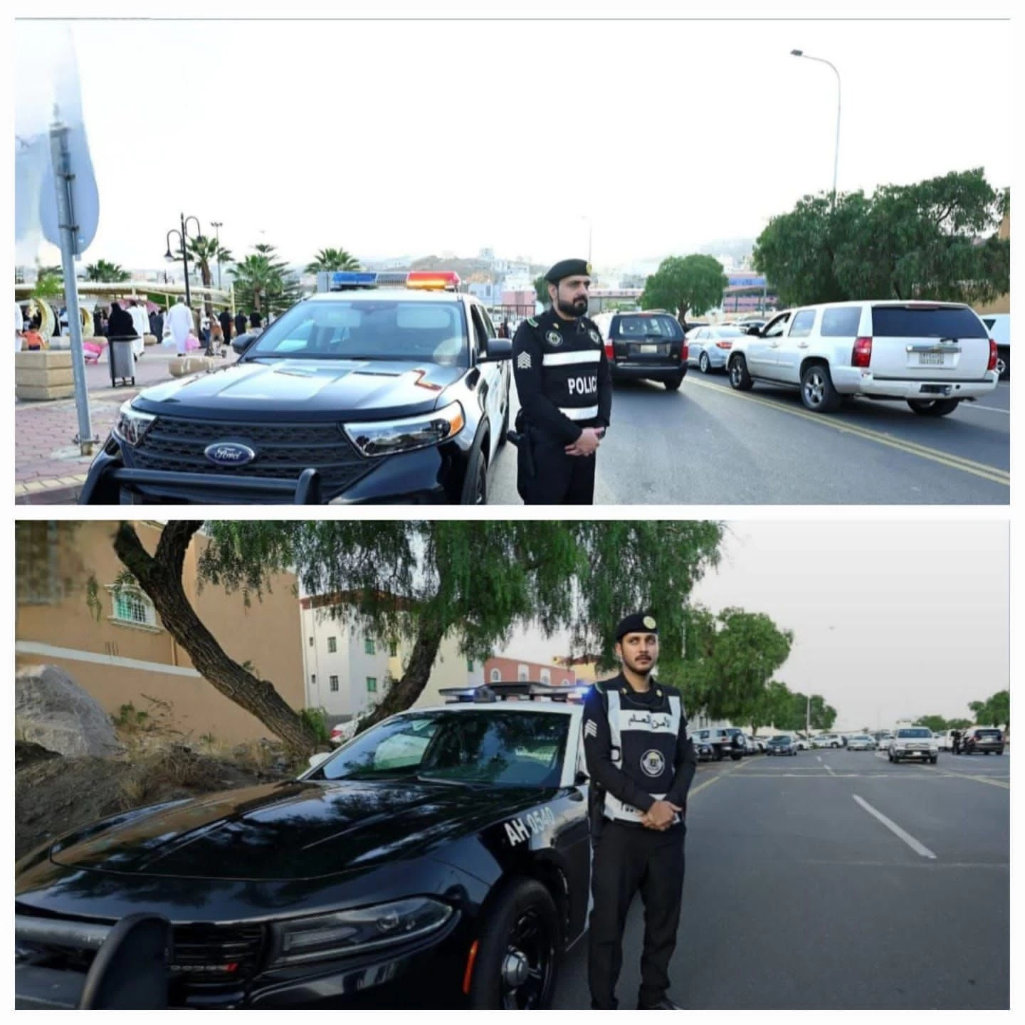دوريات الأمن في عسير تنظم حركة الجموع والمركبات في شهر رمضان المبارك