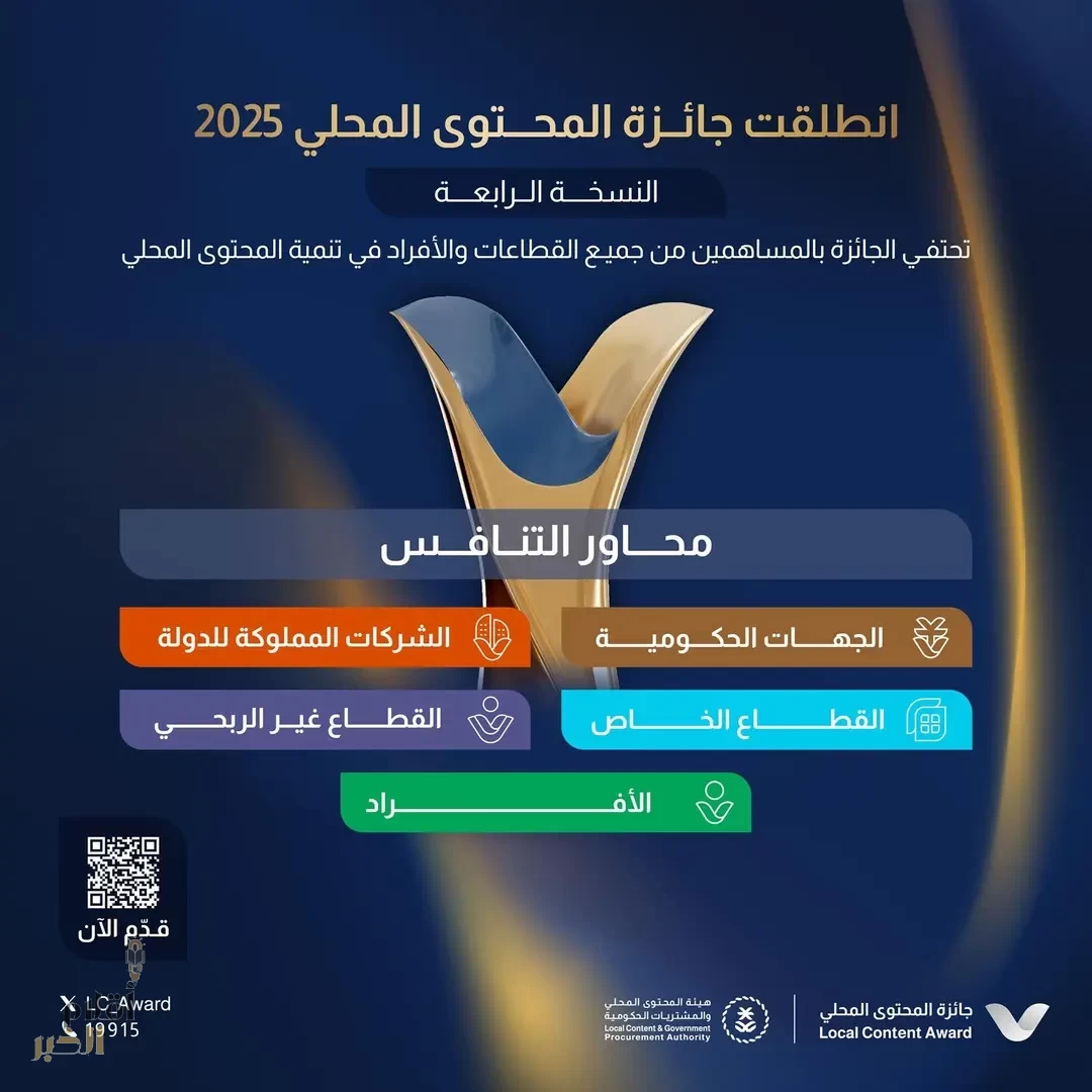 "هيئة المحتوى المحلي" تُعلن عن فتح باب التقديم لجائزة المحتوى المحلي في نسختها الرابعة