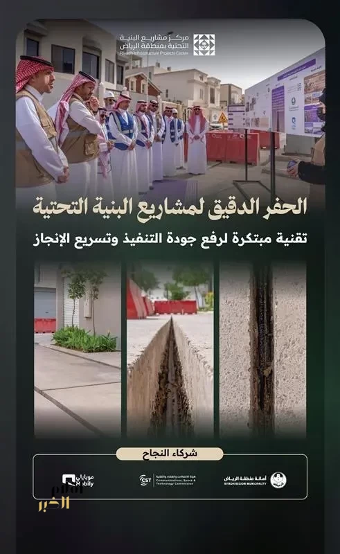 مركز مشاريع البنية التحتية يُطلق مبادرة الحفر الدقيق لأعمال شركات الاتصالات بمنطقة الرياض