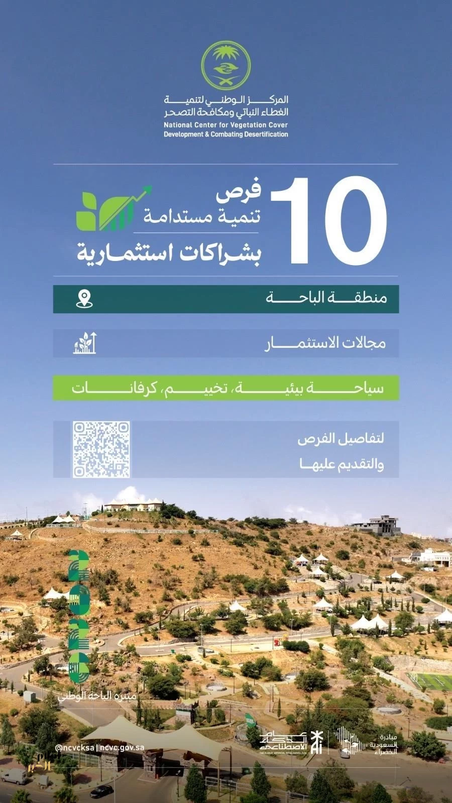 "مركز الغطاء النباتي" يطرح 10 فرص تنمية مستدامة بشراكات استثمارية في منطقة الباحة