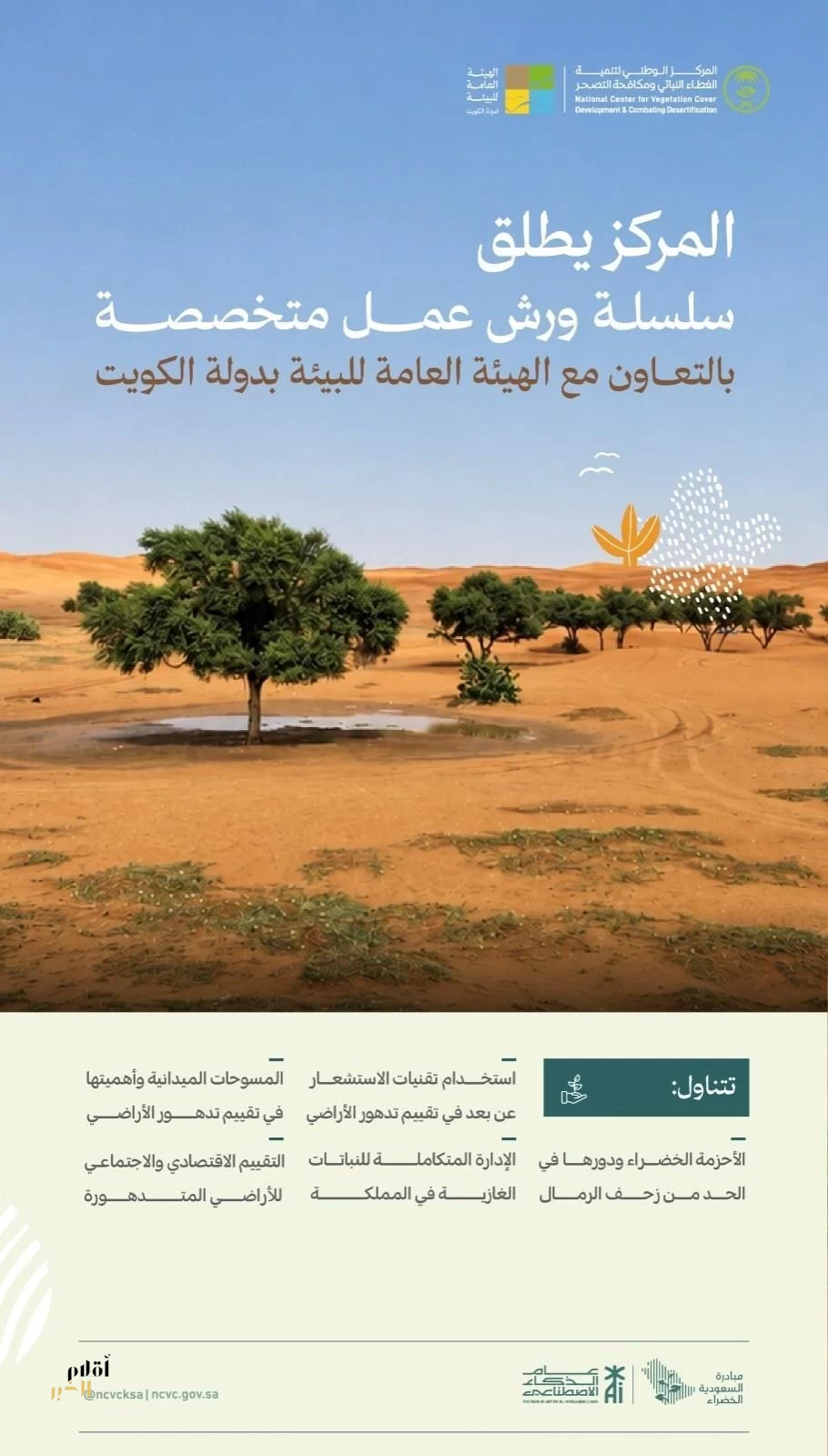 تنظيم سلسلة ورش متخصصة حول مكافحة التصحر واستعادة الأراضي