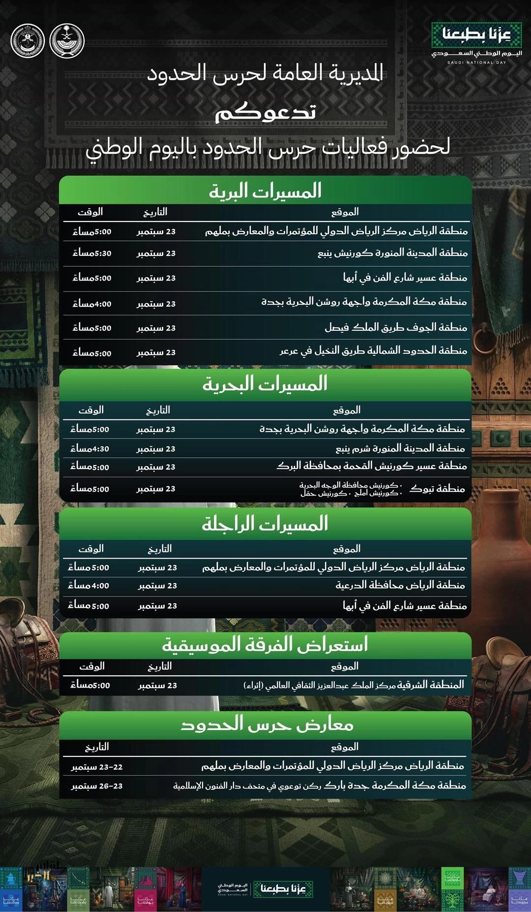 حرس الحدود يشارك بعروض برية وبحرية احتفاءً باليوم الوطني السعودي