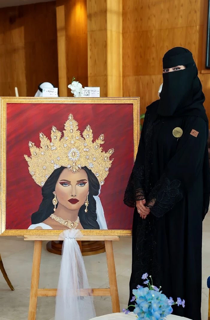 الفنانة التشكيلية تغريد الطاسان تبهر التشكيليين بمعرضها الجميل ( عرس )