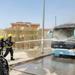 حريق مركبة يستنفر الدفاع المدني في حي الكعكية بمكة