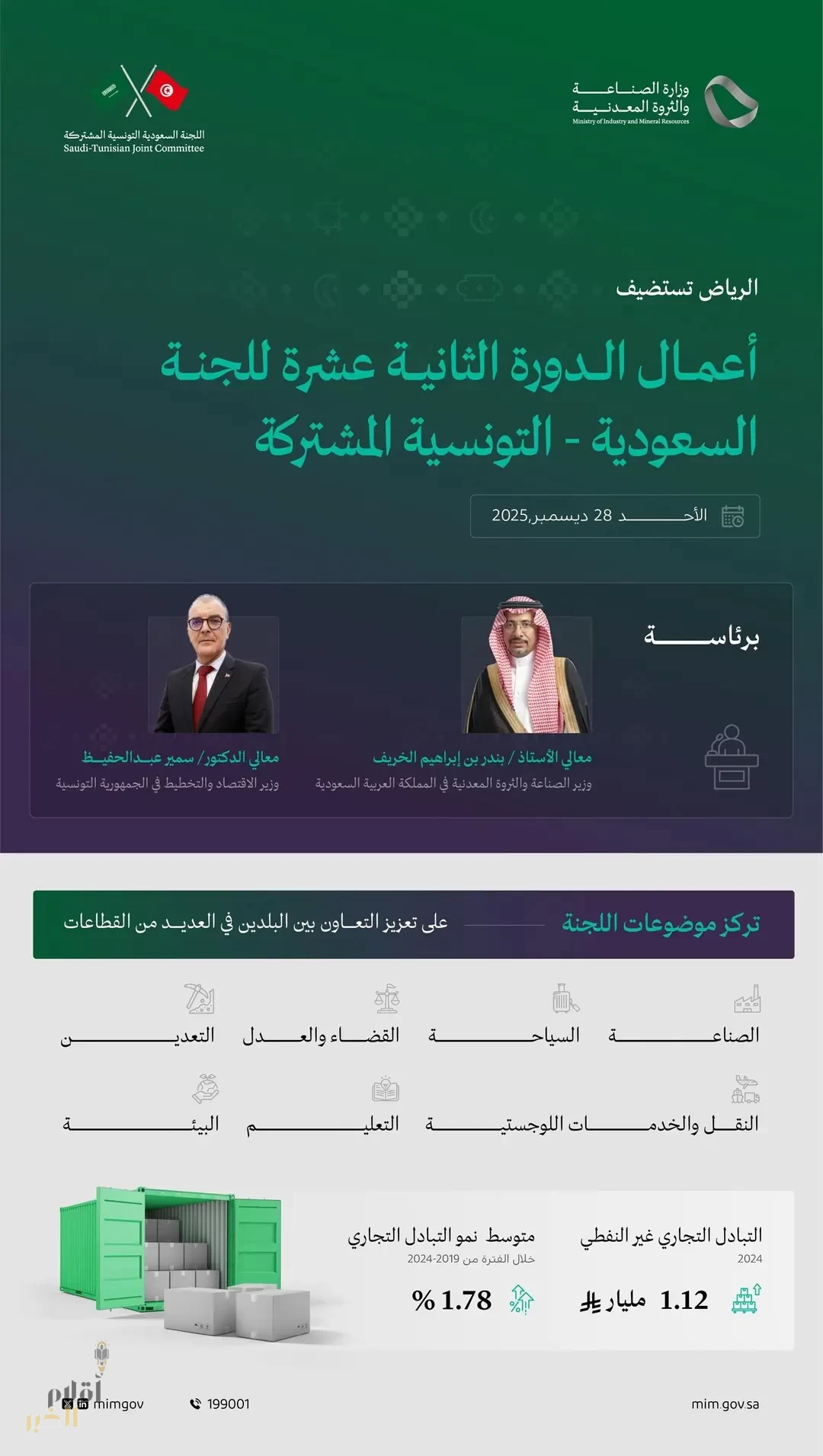 الرياض تستضيف أعمال الدورة الثانية عشرة للجنة السعودية - التونسية المشتركة